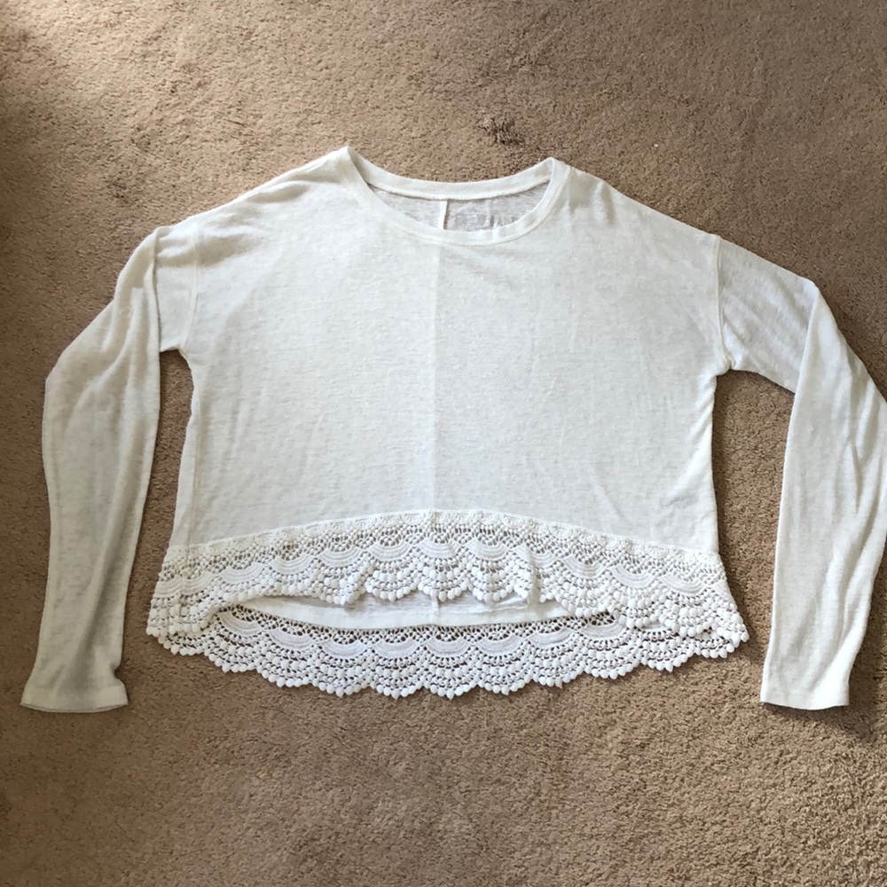 White shirt with cute lace bottom!!